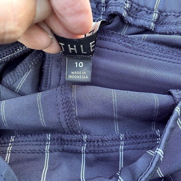 Athleta Women's Navy Blue White Striped Mid-Town Jogger/Pants Size 10. EUC - Picture 4 of 6